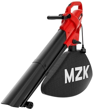 MZK 3 in 1 Electric Leaf Blower Corded, Leaf Vacuum and Leaf Mulcher, 460 CFM, 167 MPH Airflow, Corded Blowers with 40L Leaf Collection Bag for Yard, Garden