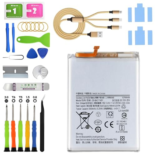 Batterie pour Samsung A21s Eb-ba217aby | avec Kit de réparation,5000 mAh,Lithium Polymère,Batterie de rechange,pour Modèle：A217F A217F/DS A217F/DSN A217M A217M/DS