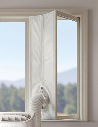 DREO 600cm Universal Klimaanlage Fensterdichtung Kit, Industriekleber, Ohne Bohren, Selbstsichernder Reißverschluss, Starke Abdichtung & Saubere Entfernung, Wasserdicht für Klimaanlage/Wäschetrockne