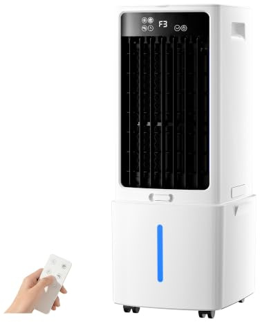 12L Climatizzatore Portatile, 3 Velocità, Rinfrescatore d'Aria con Telecomando, Serbatoio Rimovibile, Timer 1-12h, Condizionatore Portatile Silenzioso per Campeggio, Camera da Letto, Cucina