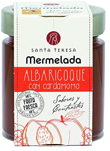 Santa Teresa - Mermelada Sabor Albaricoque Con Cardamomo. Sin Conservantes Ni Aditivos. Sin Gluten - Formato En Tarro De Cristal 240 Gramos