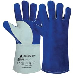 Hase Sicherheitshandschuhe Mühlheim Blue für Schweisser Größe 10, Rindleder 6 Stk