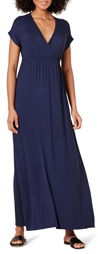 Amazon Essentials Maxi Abito con Vita Stretta (Disponibile in Taglie Forti) Donna, Blu Marino, XS