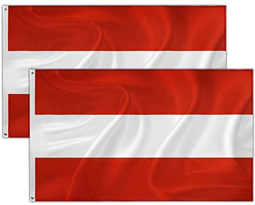 2 Stück Österreich Fahne | Flagge Österreich | Wetterfeste Österreichische Flagge mit Messing-Ösen | Fahne Flagge Österreich Austria AT | 90 x 150 cm | Kräftige Farben | Top Qualität