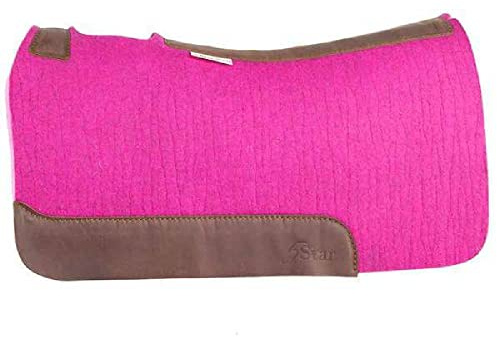 5 Star Equine The Barrel Racer Western Horse Contoured Saddle Pad 30x28- Pink, 7/8 Thick