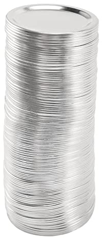RUANI 100 Pcs Regular Mouth 70MM Mason Jar Canning Lids, Reusable Leak Proof Split-Type Silver Lids with Silicone Seals Rings