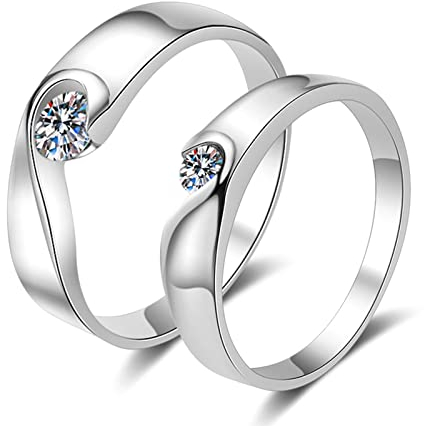 Ayoiow Männerringe Siegelring, Ringe für Herren 925 mit 0.3ct Moissanit Herz Rund Ring Größe 57 (18.1)