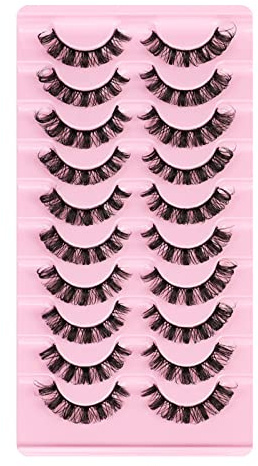 Falsche Wimpern 10 Paar Russische Streifen 3D Simulation Russian False Eyelashes Cat Eye D Curling Multi-level Curling Fluffy Fake Lashes