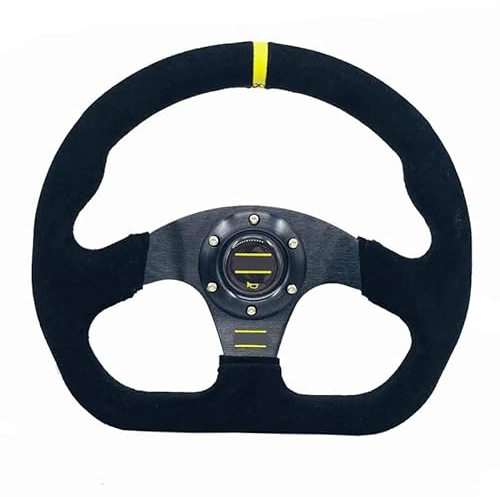 Volante Sportivo Auto,Volante A Calice Volante dello sport della rotazione del volante da 320mm universale da 320 mm del volante con la parentesi di alluminio Decorazione