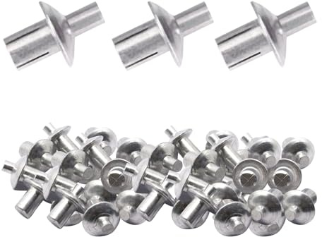 Nieten mit Aluminium-Blindnieten und Rundem Kopf, 100 Stück Antriebsnieten, Spreiznieten aus Aluminium mit Schlagtyp zur Befestigung von Metall, Kunststoff, Holz und anderen Materialien (200 Stück)