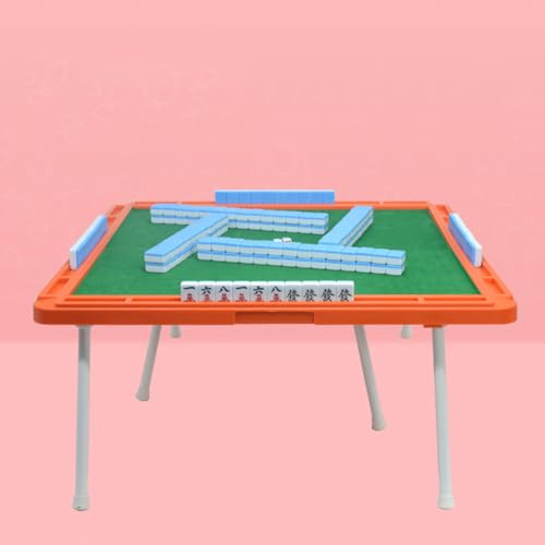MegLob Kompakter Mahjong-Tisch, Mini-Mahjong-Set Für Klassische Kachelspiele, Reise-Unterhaltungswagen-Tisch Für Karten, Abnehmbarer Quadratischer Domino-Spieltisch,Blau