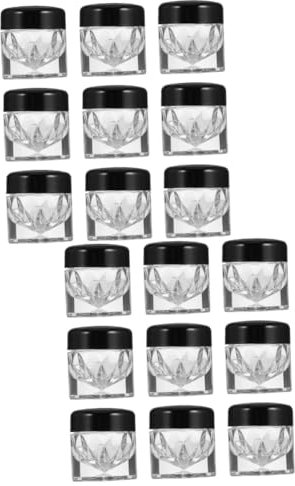 MAGICLULU 20 Pièces petits récipients en verre avec couvercles contenant de poudre de maquillage boite rangement boite de rangement bouteille vide cosmétique tamis