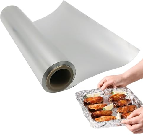 Film en aluminium pour barbecue, film alimentaire, extra large, 60 m x 30 cm,papier cuisson,rouleau de papier d'aluminium pour restauration, emballage, pâtisserie, barbecue, maison, cuisine