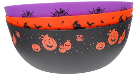 FUNOMOCYA Lot De 3 Bols De Service Pour Halloween Saladier Bol À Fruits Bol À Bonbons Fournitures De Cuisine Robustes Et Faciles À Nettoyer