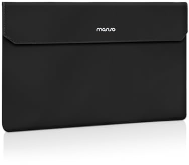 MOSISO Housse pour Moniteurs Portable 16,1 Pouces,Noir | Sac D'affichage Pour Ordinateur Portable avec Poche Avant,Étui en Cuir PU Pour Moniteur Voyage 15,6-16,1 Pouces