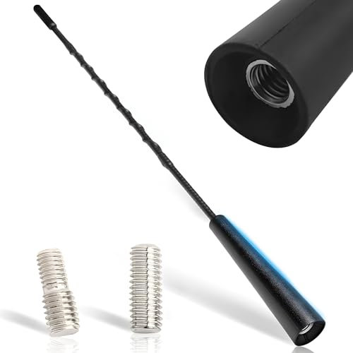 Retoo Autoantenne Dachantenne Autoradio 40 cm für VW Skoda Seat Opel Universal Kfz Radio Antenne Superkompatibilität Leistungsstarker EmpfangInnengewinde der Antenne 6mm Zwei Adapter 5mm und 6mm