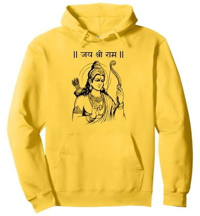 Rama, Ram, Diwali Shree Ram Hindu Temple Jai Shree Ram Hindi Pullover Hoodie
