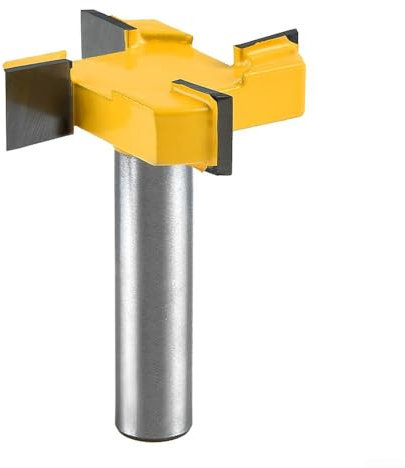 Alanmoship Fraise à défoncer pour spoilboard CNC - Tige de 1,27 cm - Diamètre de coupe de 5,1 cm - Pointe en carbure - Outil de travail du bois à 4 ailes - Pour raboter les panneaux de particules MDF