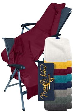 Marie's Home Housse en tissu éponge pour chaise et long de jardin, chaise pliante, camping, sauna, plage, piscine, 70 x 200 cm