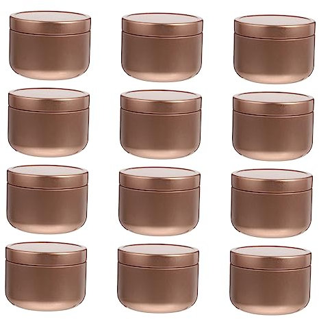 Housoutil 12pcs Candle Balm Jar Tinplate Cans for Diy Candle Storage for Jar and Christmas Decorations