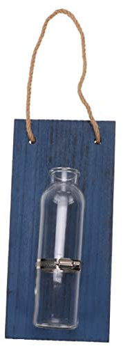 Cabilock Jarrón para Plantar Agua Colgante De Vidrio y Madera Decoración Moderna para Casa Oscuro