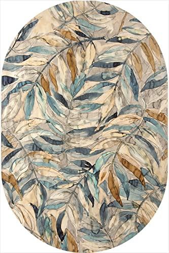 Moderner geometrischer Bambus-Teppich, Kurzflor-Teppich, Gelb & Blau, perfekt für Büro, Esszimmer, Kinderzimmer, Flur, Küche, 130 x 200 cm