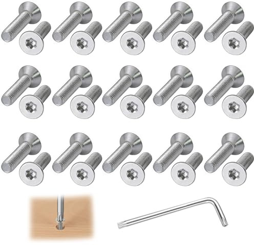 M5 x 20 mm Senkkopfschrauben Edelstahl A2 V2A – 30 Stück Torx Schrauben mit T25 Schlüssel, Korrosionsbeständig, Hohe Festigkeit, Perfekt für Industrie & DIY