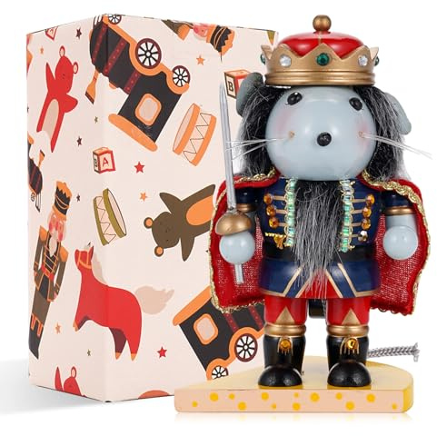 VorFor Cascanueces Navidad Puppe,16cm Soldados Cascanueces,Muñeco(Ratoncito),Decoración De Navidad En El Interior,Excelente Familiares Y Amigos
