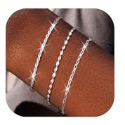 MUCCA 3Pcs Armband Damen Stapelbare armband silber 925 damen Verstellbare armband damen silber mehrlagige Sterling Silber armbänder damen set Geburtstagsgeschenke für Damen