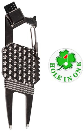Generisch Golf Divot Reparatur Werkzeuge - Multifunktionales Legierungs Divot Tool mit Ballmarker | Mit Flaschenöffner Leichtes Golfzubehör Und Rillenreiniger Für Golfer