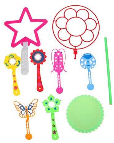 Beaupretty 9 Piezas Varitas de Burbujas Gigantes de Colores Set para Fiestas al Aire Juguete Interactivo para Juego de Pompas de Jabón para Parque Playa y Cumpleaños