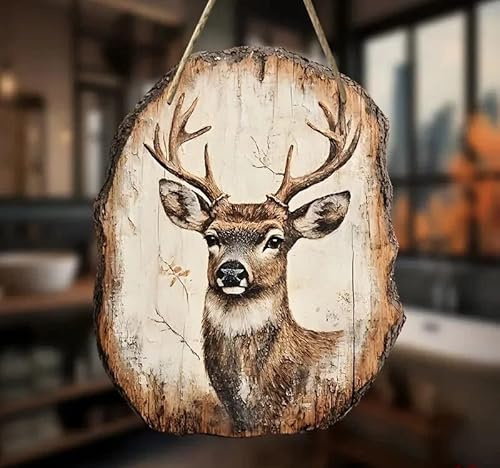 Generisch Hirsch Reh Holz Schild Wand-Deko Wandbild wall tattoo