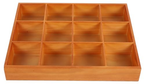DIYEAH Schubladen Organizer Mit 12 Zellen Holz Aufbewahrungsbox Für Kleidung Socken Krawatten Gürtel Vielseitiger Schrank Organizer Für Haushalt Und Büro