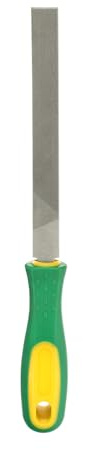 sourcing map Flat Medium Cut File 6 Double Cut Teeth High Carbon Steel Hand Rasp File with Plastic Handle for Metal Wood Deburring Removing