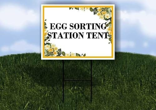 Egg Sorting Station Tent Spring Flowers Citrus Eucalyptus Double Sided 18x24 in. Yard Road Sign