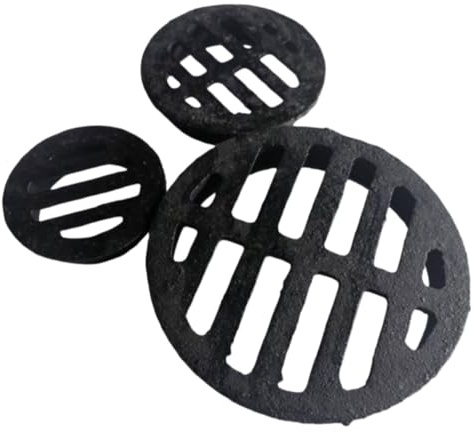 RTVGNSZSJL Outdoor Drain Grate Cast Iron Sewer Grate 2 4 6 8 Floor Drain Cover Plug-in Replacement Drain Strainer Drain Pipe Grate Cover For Small Lawns(200mm/7.8in)