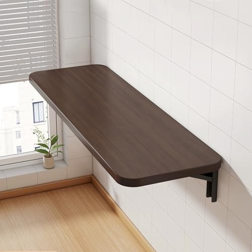 Vikbar vägghylla, platsbesparande, mångsidigt skrivbord för kök och hantverk, brunt (60 x 36 cm/23,62 x 14,17 tum) – kompakt multifunktionell design