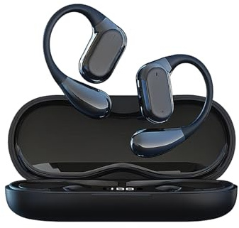 Wireless Earbuds, Bluetooth 5.4 running Headphones, stereo noise cancellation, Bone Conduction Headphones, IPX7 Waterproof, 40H Playtime, LED Display Sports Earphones for Workouts Running Fitness