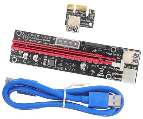 JEWEDECO Pcie Verlängerungskabel für Gpu mit Stabilem Kupferdesign und Hoher Übertragungsgeschwindigkeit für Mining Rigs und Interne Grafikkartenanschlüsse