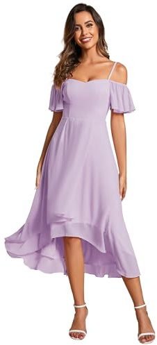 Ever-Pretty Women's Midi Evening Dress Ladies A-Line with Short Sleeve for Prom Wedding Guest Dress EG02103