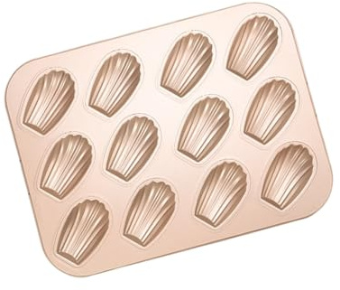 Xanorrg Food Grade Nonstick Shell Shape Madeleine Cake Mold 6/12 Cavity Oven Safe Carbon Steel Baking Tool Dessert Tray Pan Shell Shape Madeleine Pan