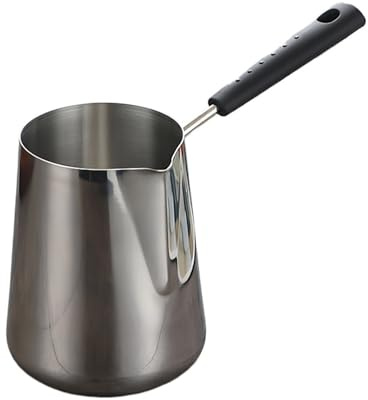 milk frothing pitcher, Pichet à mousse de lait et café, tasse d'art à Latte, en acier inoxydable 304, à Long manche, Anti-brûlure, ustensiles à Double face,for coffee machines(600ML)