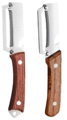 Vegetable Peeler, 2 Piezas Pelador De Frutas Y Verduras, Pelador De Verduras Multifuncional Acero Inoxidable, Con Mango De Madera & Abridor Cerveza, Para Patatas Calabacin Vegetales Caña De Azúcar