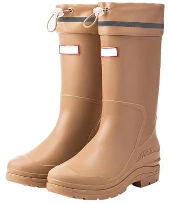 Generisch Bottes en caoutchouc antidérapantes pour femme - Bottes de pluie imperméables à tige large - Bottes de pluie - Bottes pieds nus - Bottes en caoutchouc - Bottes de trekking