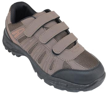 Chums Men's Walking Shoes Wide Fitting with Triple Strap Touch Fastening Brown 13 UK