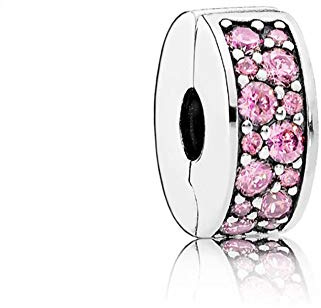 FGT Women October Birthstone Clip Charm for Bracelets Necklaces Sterling Silver Pink Charm Sisters Mum Wife Daughter Mothers Day Girlfriend Lover Valentine Family Birthday