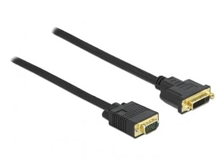 Delock Cable DVI 24+5 Hembra a VGA Macho, 2 m