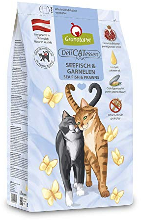 GranataPet DeliCatessen Seefisch & Garnelen Adult, Trockenfutter für Katzen, schmackhaftes Katzenfutter, Alleinfuttermittel ohne Getreide & ohne Zuckerzusätze, 1800 g