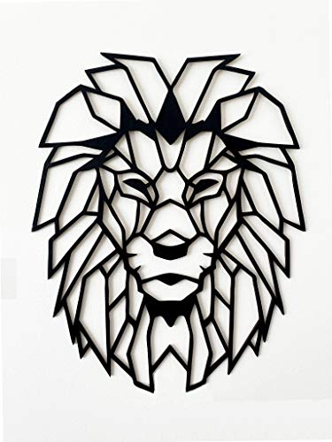 Leone, 50 cm, decorazione da parete in legno, decorazione da parete Lion Wooden Wall Decoration Wall Art Geometrica, decorazione da parete minimalista