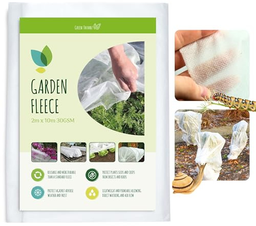 Green Thumbz Garden Fleece Frost Protection - 2m x 10m Plant Fleece Frost Protection for Growing Vegetables - Horticultural Fleece for Plants Protection Frost - Garden Netting for Garden Plants